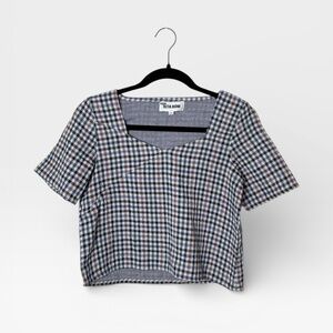 Rita Row Plaid Crop Top in Blue